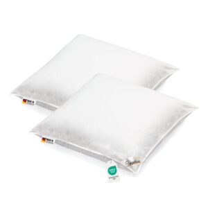 2 Stück Kopfkissen waschbar Allergiker Baumwollbezug Klimafaser 80x80