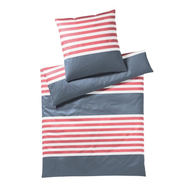 Elegante Interlock Jersey Bettwäsche Summerstripe 3567-2 Rot 135x200