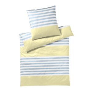 Elegante Interlock Jersey Bettwäsche Summerstripe 3567-3 Gelb 135x200