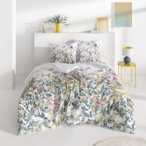 Estella Seersucker Bettwäsche Robina 3612-530 Vögel Blätter 135x200