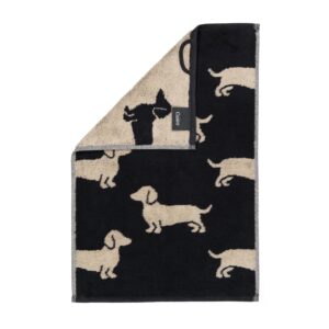 Cawö Handtuch Duschtuch Gästetuch We love Dogs 6246-93 Dackel Schwarz