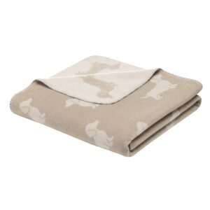 Cawö Wohndecke Kuscheldecke We love Dogs 62460-33 Dackel beige 150x200