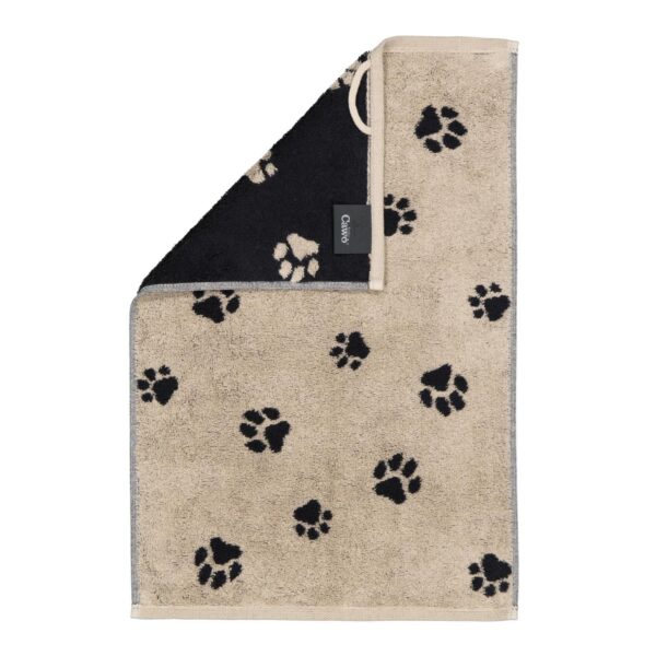Cawö Handtuch Duschtuch Gästetuch We love Dogs 6247-93 Pfoten Schwarz