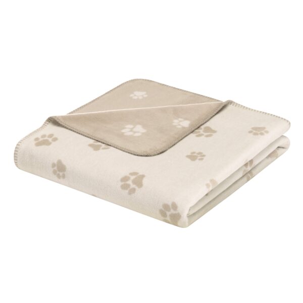 Cawö Wohndecke Kuscheldecke We love Dogs 62470-33 Pfoten beige 150x200