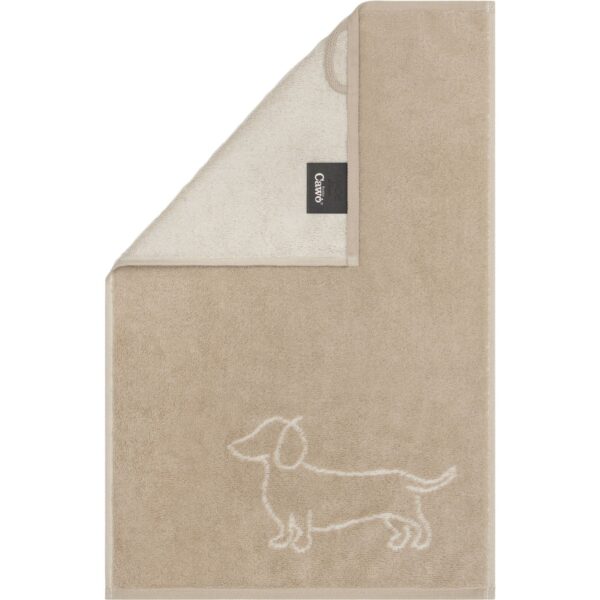 Cawö Handtuch Duschtuch Gästetuch We love Dogs 6248-33 Dackel Natur