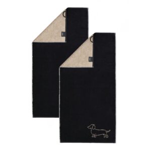 2 Stück Cawö We love Dogs Handtücher 6248-93 Dackel Schwarz 50x100
