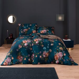 Estella Interlock Jersey Bettwäsche Grazia 6945-50 Petrol Blau 135x200