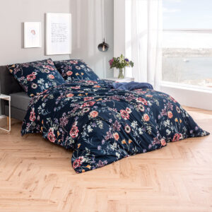 Estella Interlock Jersey Bettwäsche Laurena 6947-625 Nachtblau 135x200