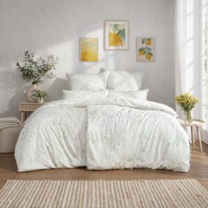 Estella Mako Satin Bettwäsche Svenja 7965-565 Sträucher Verde 135x200