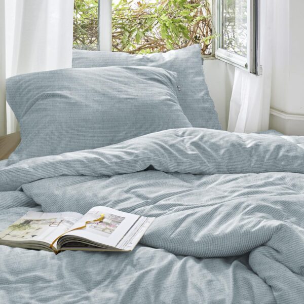 Irisette Seersucker Bettwäsche Easy 8514-20 Streifen Blau 135x200