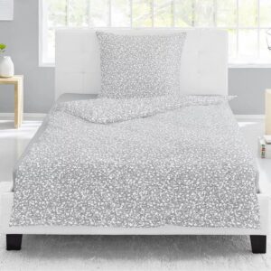 Irisette Seersucker Bettwäsche 8516-11 Gräser Grau Weiß 135x200