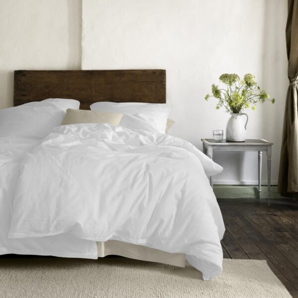 Irisette Seersucker Bettwäsche Easy 8517-10 Unifarben Weiß 135x200