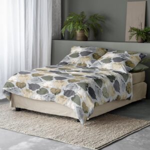 Irisette Biber Bettwäsche Koala 8533-90 Blätter Grau Natur 155x220