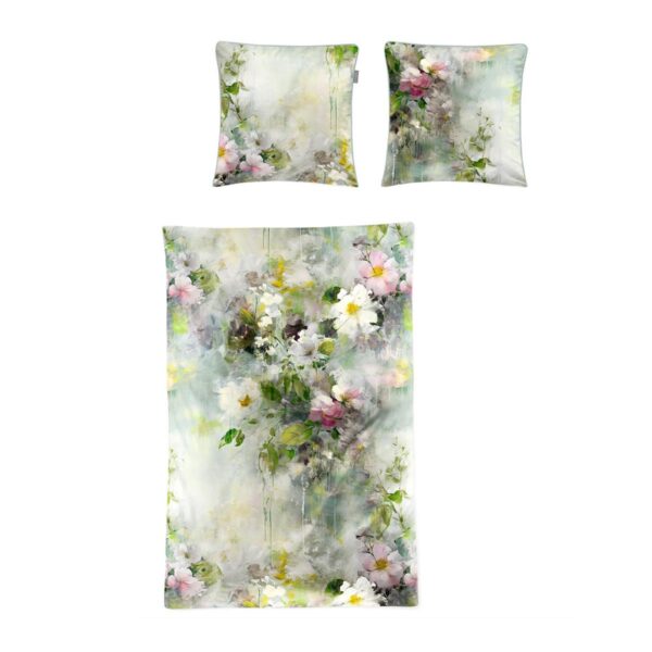 Irisette Mako Satin Bettwäsche Tokio 8572-30 Blumen Aquarell 135x200