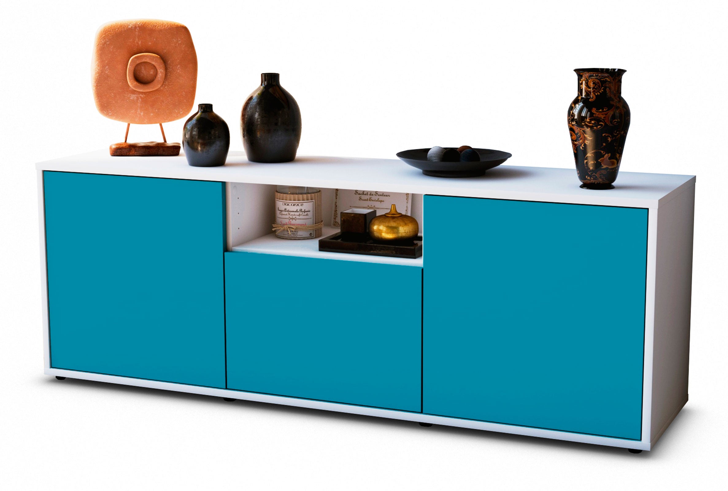 Lowboard Andreana, Türkis (136x49x35cm) 1 Lowboard Andreana, Türkis (136x49x35cm)