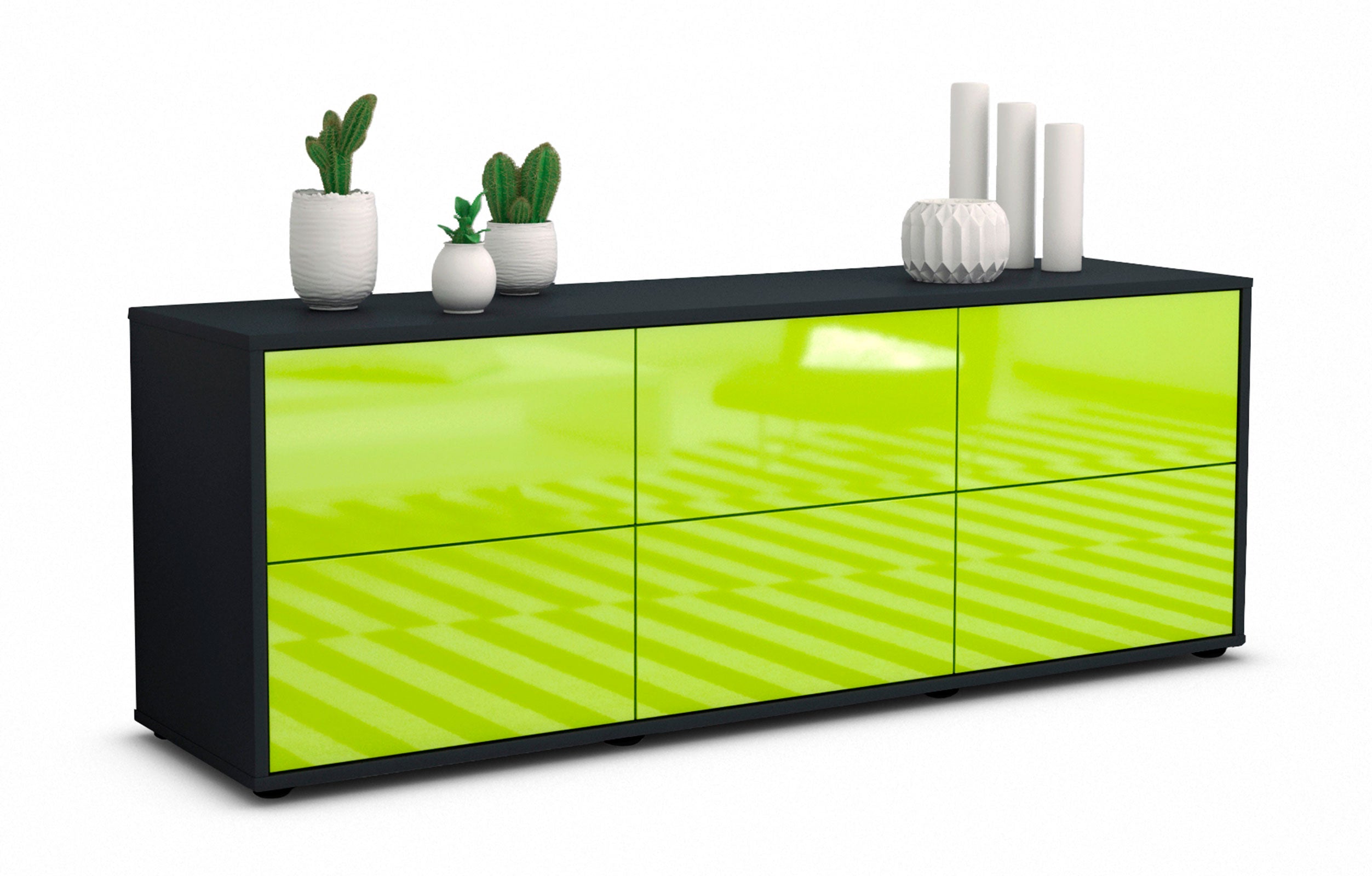 Lowboard Alva, Grün (136x49x35cm) 1 Lowboard Alva, Grün (136x49x35cm)