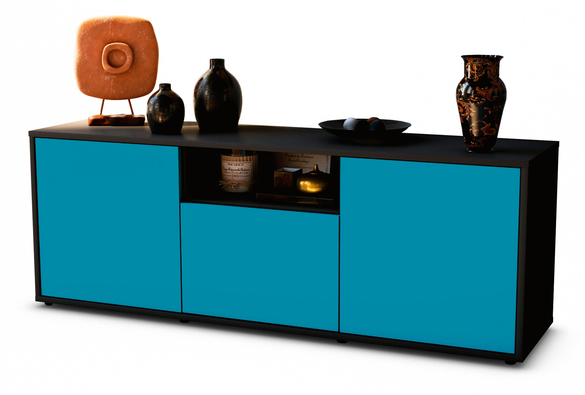 Lowboard Andreana, Türkis (136x49x35cm) 1 Lowboard Andreana, Türkis (136x49x35cm)