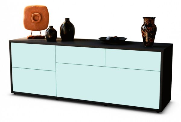 Lowboard Anna | Korpus Anthrazit | Front in Mint | 136x49x35cm (BxHxT)