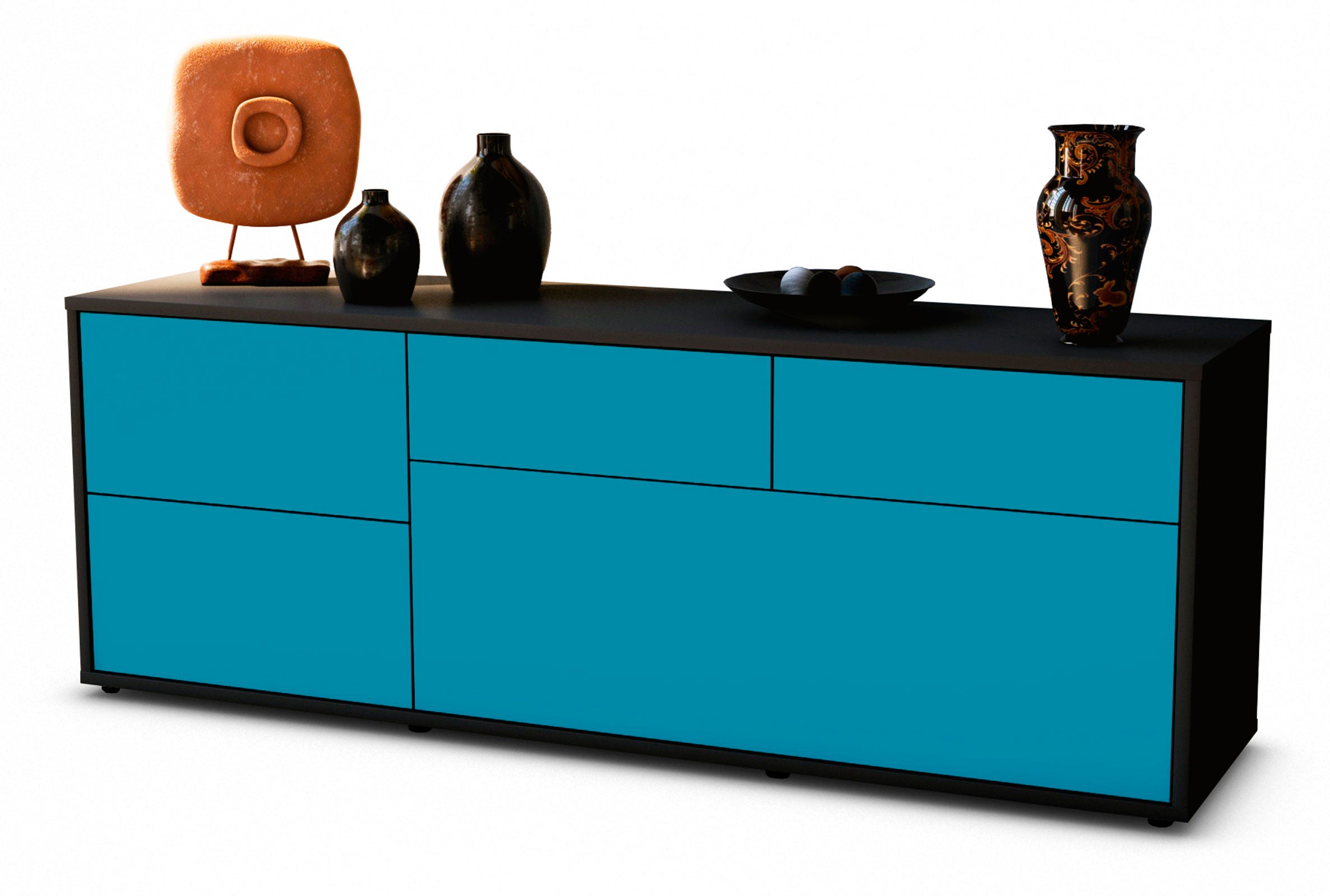 Lowboard Anna, Türkis (136x49x35cm) 1 Lowboard Anna, Türkis (136x49x35cm)