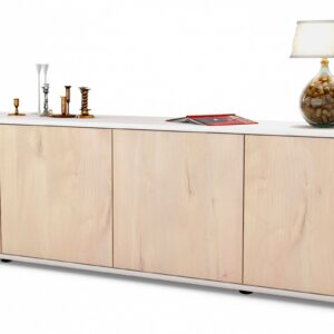 Lowboard Antonia | Korpus Weiß | Front in Zeder Holz Optik | 180x49x35cm (BxHxT)