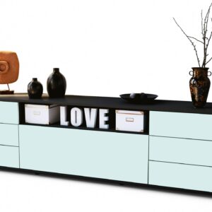 Lowboard Beatrice | Korpus Anthrazit | Front in Mint | 180x49x35cm (BxHxT)