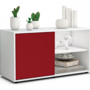 Lowboard Adelia | Korpus Weiß | Front in Bordeaux | 92x49x35cm (BxHxT)