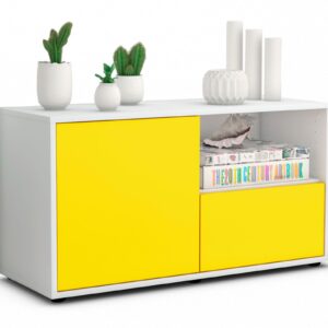 Lowboard Adriana | Korpus Weiß | Front in Gelb | 92x49x35cm (BxHxT)
