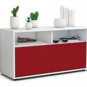 Lowboard Agostina | Korpus Weiß | Front in Bordeaux | 92x49x35cm (BxHxT)