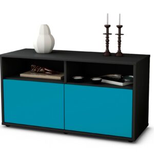 Lowboard Alegra | Korpus Anthrazit | Front in Türkis | 92x49x35cm (BxHxT)