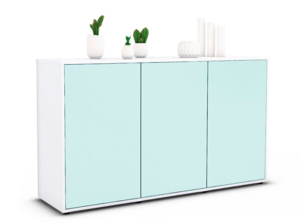 Sideboard Delia | Korpus Weiß | Front in Mint | 136x79x35cm (BxHxT)
