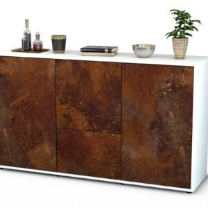Sideboard Diana | Korpus Weiß | Front in Rost Optik | 136x79x35cm (BxHxT)