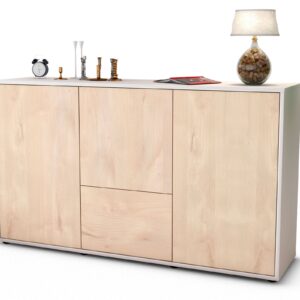 Sideboard Diana | Korpus Weiß | Front in Zeder Holz Optik | 136x79x35cm (BxHxT)