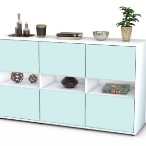 Sideboard Diletta | Korpus Weiß | Front in Mint | 136x79x35cm (BxHxT)