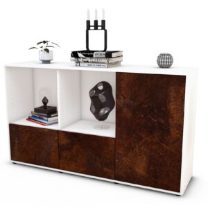 Sideboard Dolcia | Korpus Weiß | Front in Rost Optik | 136x79x35cm (BxHxT)