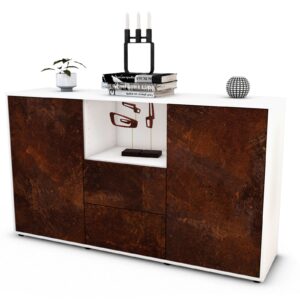 Sideboard Donika | Korpus Weiß | Front in Rost Optik | 136x79x35cm (BxHxT)
