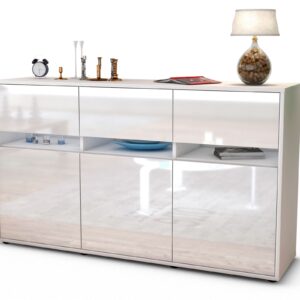 Sideboard Dorinde | Korpus Weiß | Front in Hochglanz Weiß | 136x79x35cm (BxHxT)