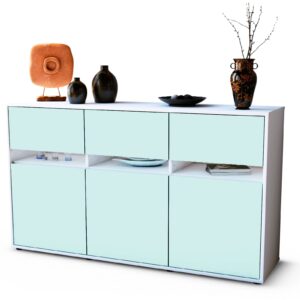 Sideboard Dorinde | Korpus Weiß | Front in Mint | 136x79x35cm (BxHxT)