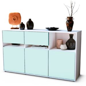 Sideboard Dorotea | Korpus Weiß | Front in Mint | 136x79x35cm (BxHxT)