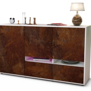 Sideboard Ebe | Korpus Weiß | Front in Rost Optik | 136x79x35cm (BxHxT)