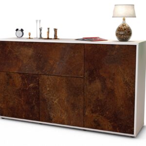 Sideboard Edera | Korpus Weiß | Front in Rost Optik | 136x79x35cm (BxHxT)