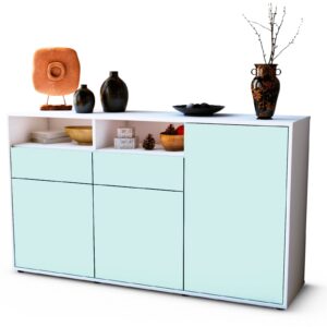 Sideboard Editta | Korpus Weiß | Front in Mint | 136x79x35cm (BxHxT)