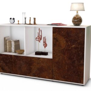 Sideboard Ela | Korpus Weiß | Front in Rost Optik | 136x79x35cm (BxHxT)