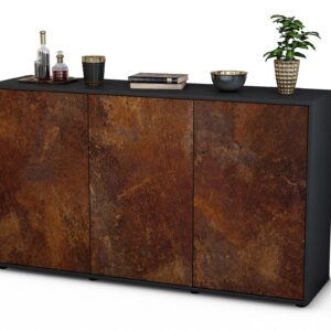 Sideboard Delia | Korpus Anthrazit | Front in Rost Optik | 136x79x35cm (BxHxT)