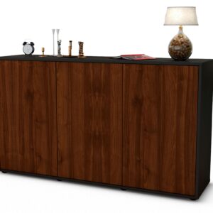 Sideboard Delia | Korpus Anthrazit | Front in Walnuss Holz Optik | 136x79x35cm (BxHxT)
