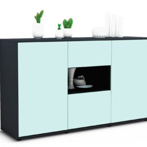 Sideboard Denise | Korpus Anthrazit | Front in Mint | 136x79x35cm (BxHxT)