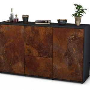 Sideboard Diana | Korpus Anthrazit | Front in Rost Optik | 136x79x35cm (BxHxT)
