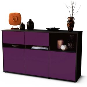 Sideboard Dorotea | Korpus Anthrazit | Front in Lila | 136x79x35cm (BxHxT)