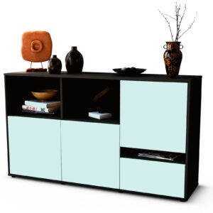 Sideboard Eda | Korpus Anthrazit | Front in Mint | 136x79x35cm (BxHxT)