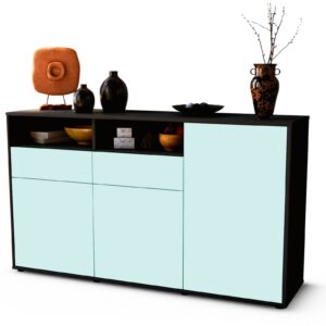 Sideboard Editta | Korpus Anthrazit | Front in Mint | 136x79x35cm (BxHxT)