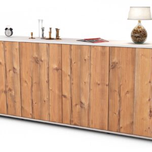 Sideboard Elana | Korpus Weiß | Front in Pinie Holz Optik | 180x79x35cm (BxHxT)